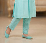 Aqua Green Mist Embroidered Salwar Suit | Kids Ethnic Outfit for Girls