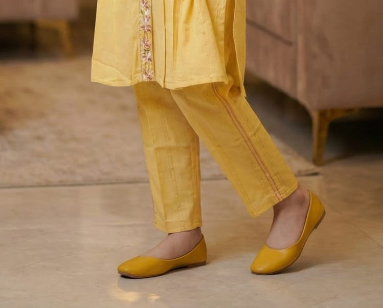 Sunshine Yellow Bloom Embroidered Salwar Suit | Kids Ethnic Outfit for Girls