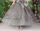 Smokey Grey Premium Sequin Ball Long Gown