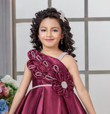 Royal Bloom Wine Maroon Designer Long Gown