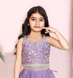 Royal Purple Floral Embroidered Lehenga Choli Set