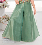 Olive Green-Floral Royale Palazzo Indo Western  Set