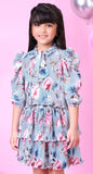 Sky Blue -Petal Bloom Ruffle Dress