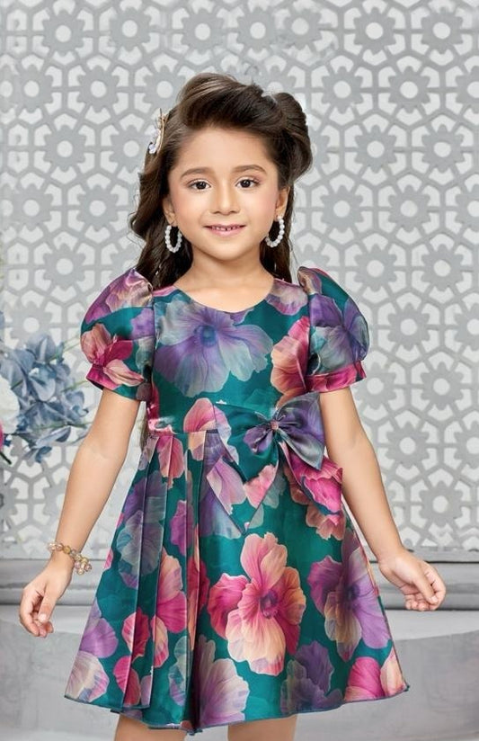Multicolor Floral Party Short Frock