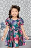 Multicolor Floral Party Short Frock | Party Wear Kids Dress for Girls