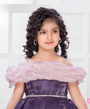 Lavender with Soft Blush Net -Luxe Off-Shoulder Gown