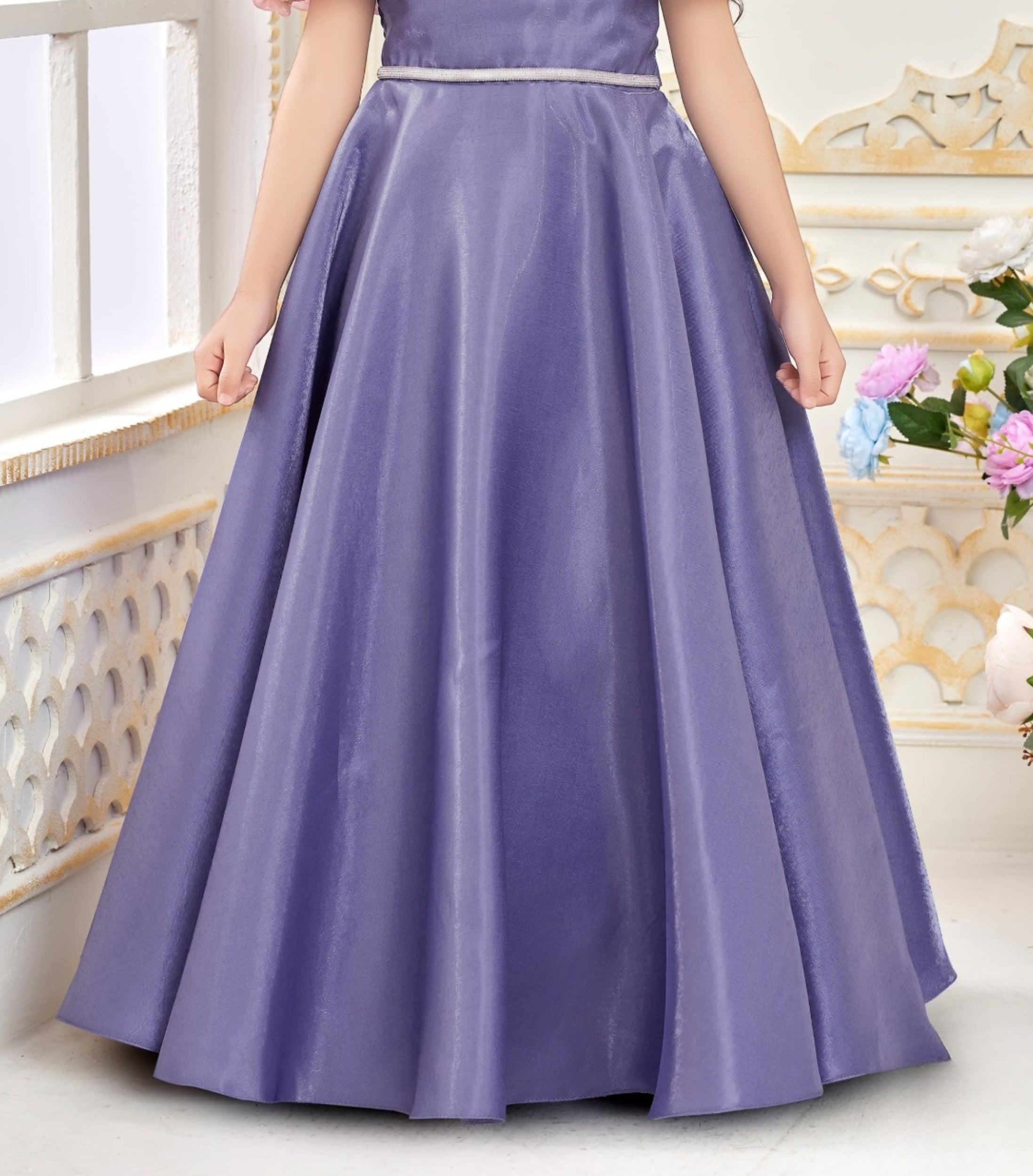 Blush Ruffle Periwinkle Princess Long Gown