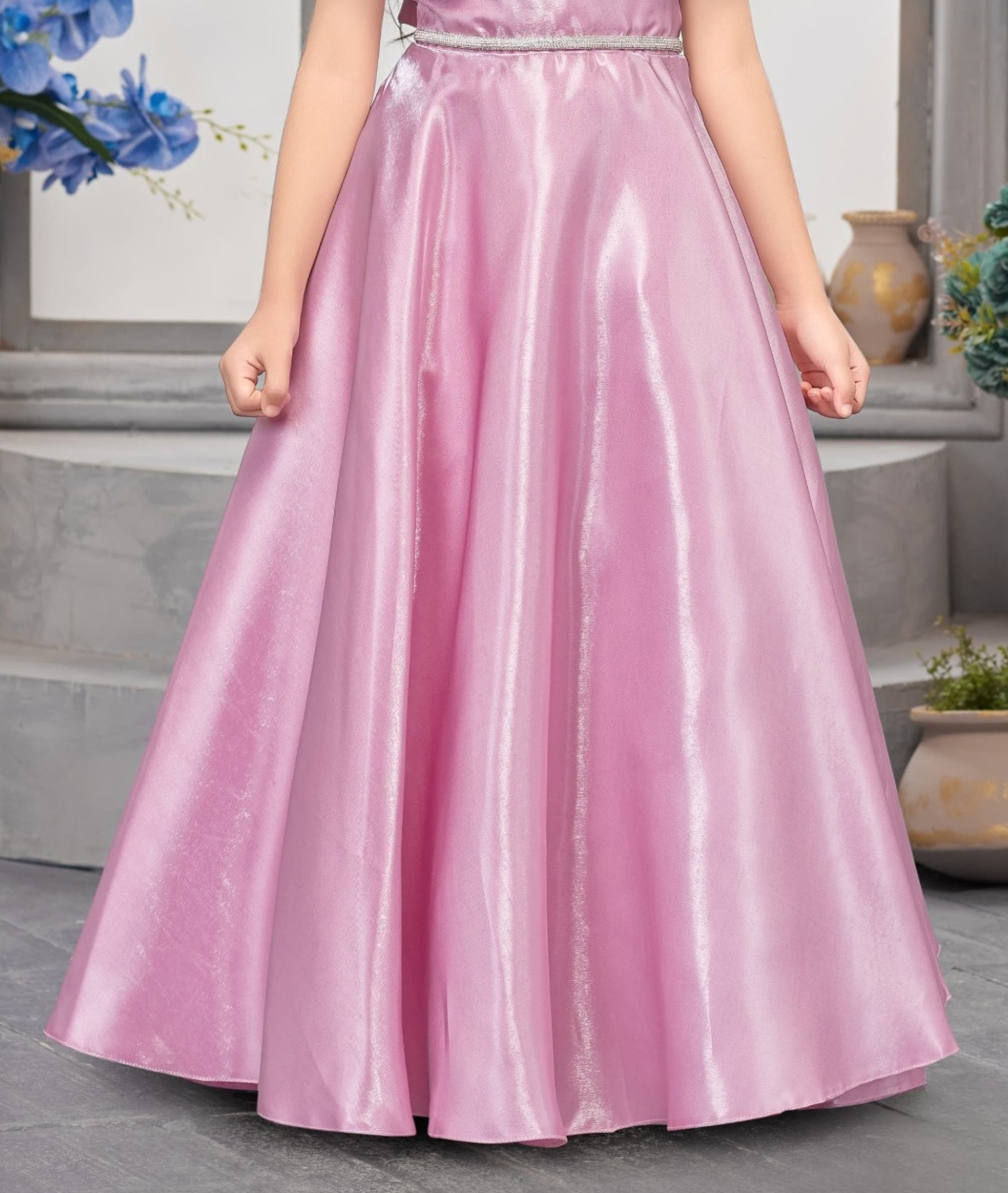 Blush Ruffle Pink Princess Long Gown