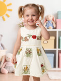 Cream Floral Embroidered One Piece Frock | Western Wear Dress for Girls