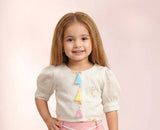Cream & Pink Tassel Cute Top & Palazzo Set | Western Wear for Baby Girls