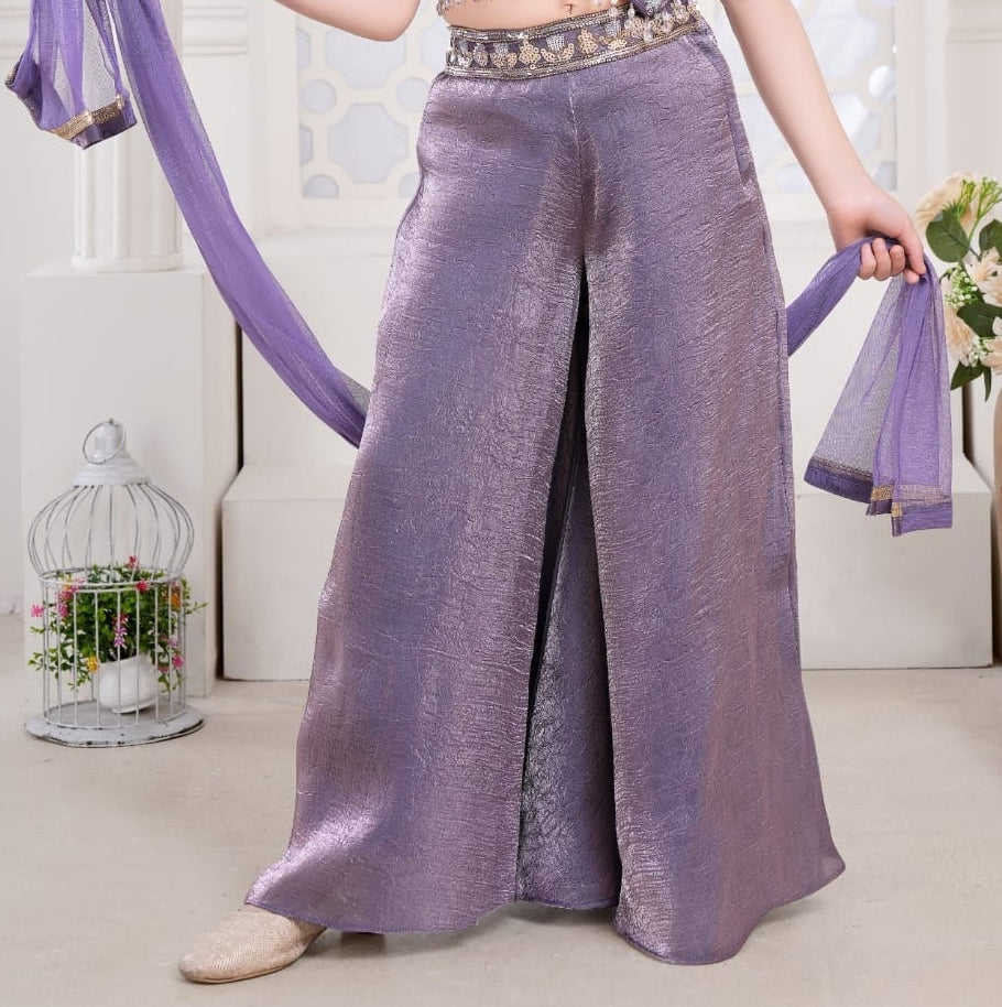 Lavender Royale Festive Palazzo Set | Kids Ethnic Outfit for Girls