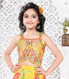 Golden Floral Embroidered Lehenga Choli