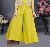 Lime Green Embroidered Jacket Palazzo Set