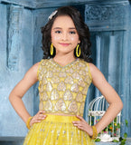 Mustard Yellow Mirror & Threadwork Embroidered Lehenga Set