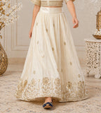 Ivory Cream Embroidered Lehenga Set | Ethnic Outfit for Girls