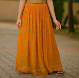Girls Orange Embroidered Designer  Gown | Ethnic Wear Dress for Kids