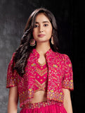 Rani Pink -Gulzar Embroidered Palazzo Set