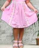 Baby Pink-Zinnia Blossom Pintuck Short Casual Frock