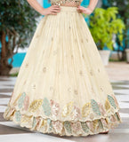 Ivory Cream Embroidered Lehenga Set | Kids Ethnic Wear for Girls