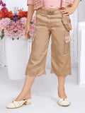 Blush Peach Chic Cargo Pant Set | Casual Wear Kids Outfit for Girls