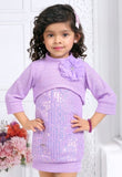 Frosted Lavender Premium Winter Dress | Party Wear Kids Dress for Girls