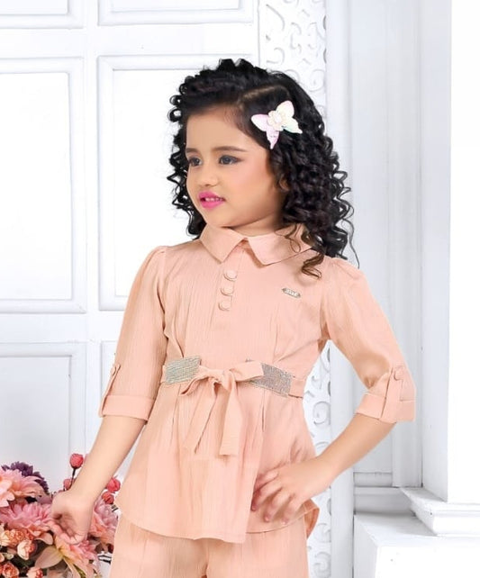Peach Grace Palazzo Set | Party Wear Kids Outfit for Girls