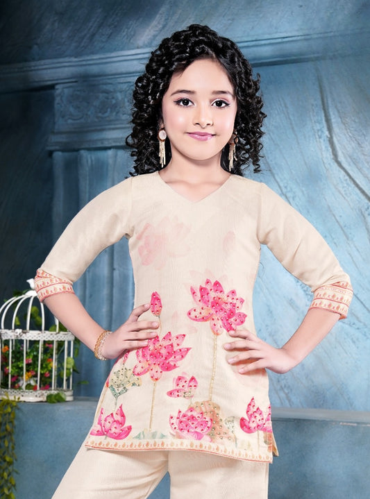 Rani Pink Lotus  Handcrafted Floral Palazzo Set