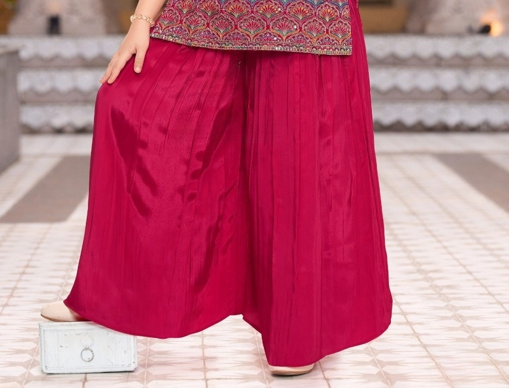 Royal Pink Heritage Sharara Set | Kids Ethnic Outfit for Girls