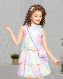 Pastel Tie-Dye Layered Dress | Casual Wear Kids Dress for Girls