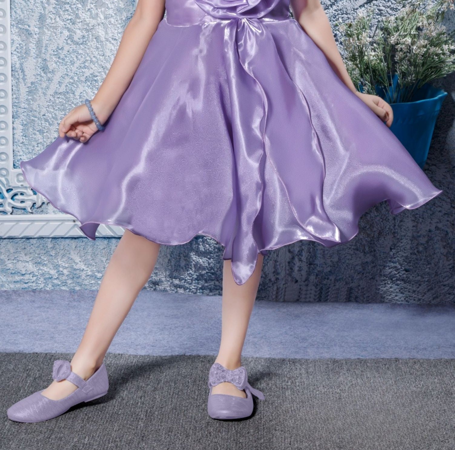 Lilac (Jambli) One-Shoulder Bloom Short Frock