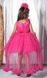 Pink -Layered Gajri Princess Short Frock