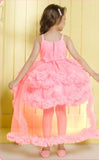Peach - Fluffy Layered Trail Short Frock