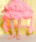 Peach - Fluffy Layered Trail Short Frock