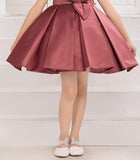 Carrot red-Rosette Radiance Party Short Frock