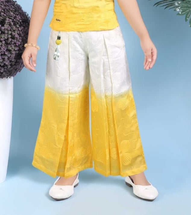 Sunshine Lemon Ombre Palazzo Set | Party Wear Kids Outfit for Girls