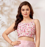 Blush Pink Sequin Embroidered Crop Top & Palazzo Set