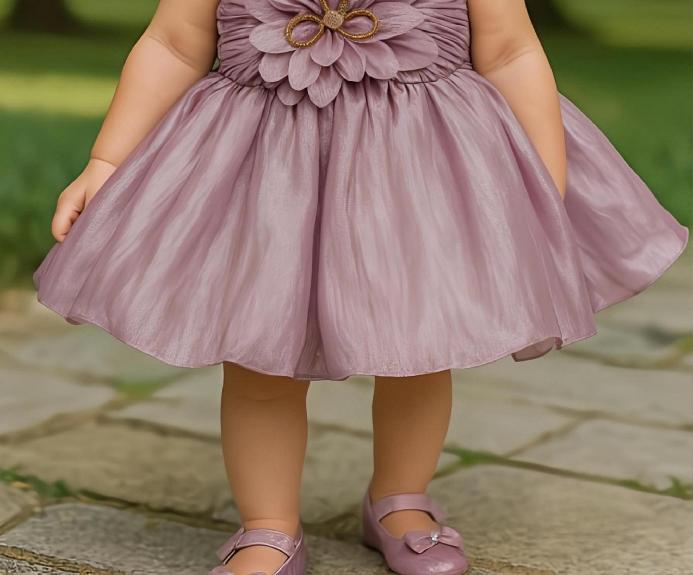 Soft Pink Elegant Flower Princess Frock