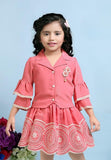 Tomato Red Bloom Party Skirt Top Set | Party Wear Kids Outfit for Girls