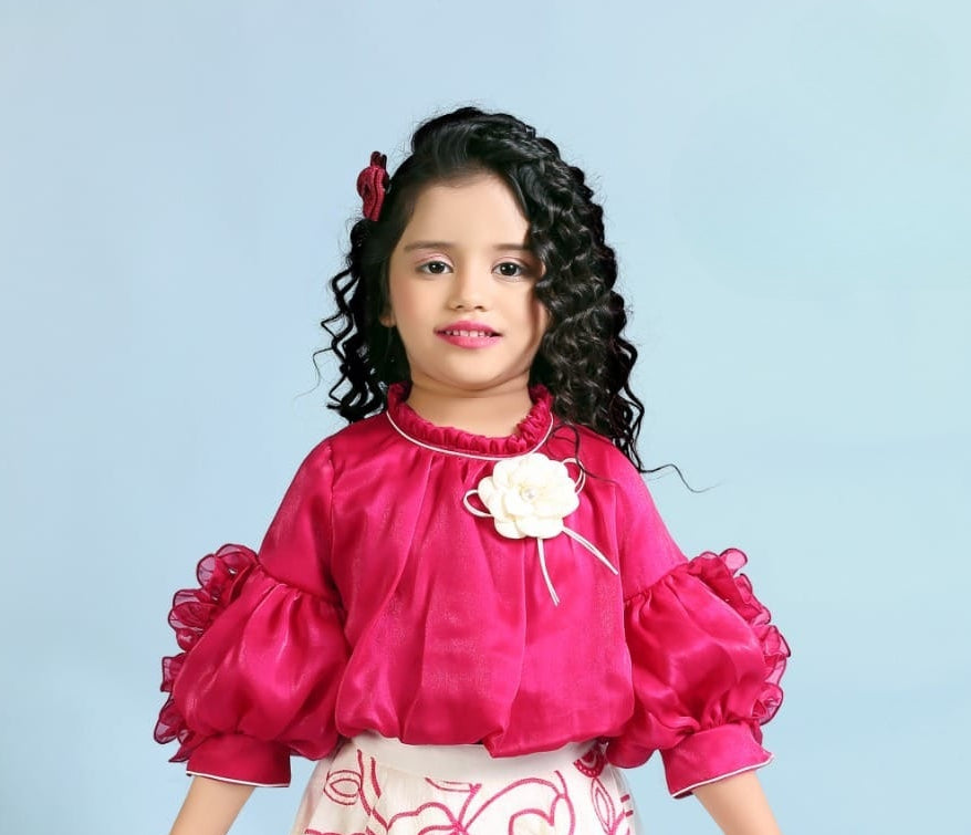 Rosy Rani Bloom Party Skirt Top Set | Party Wear Kids Outfit for Girls