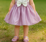 Purple Pearl Bow Designer Short Frock