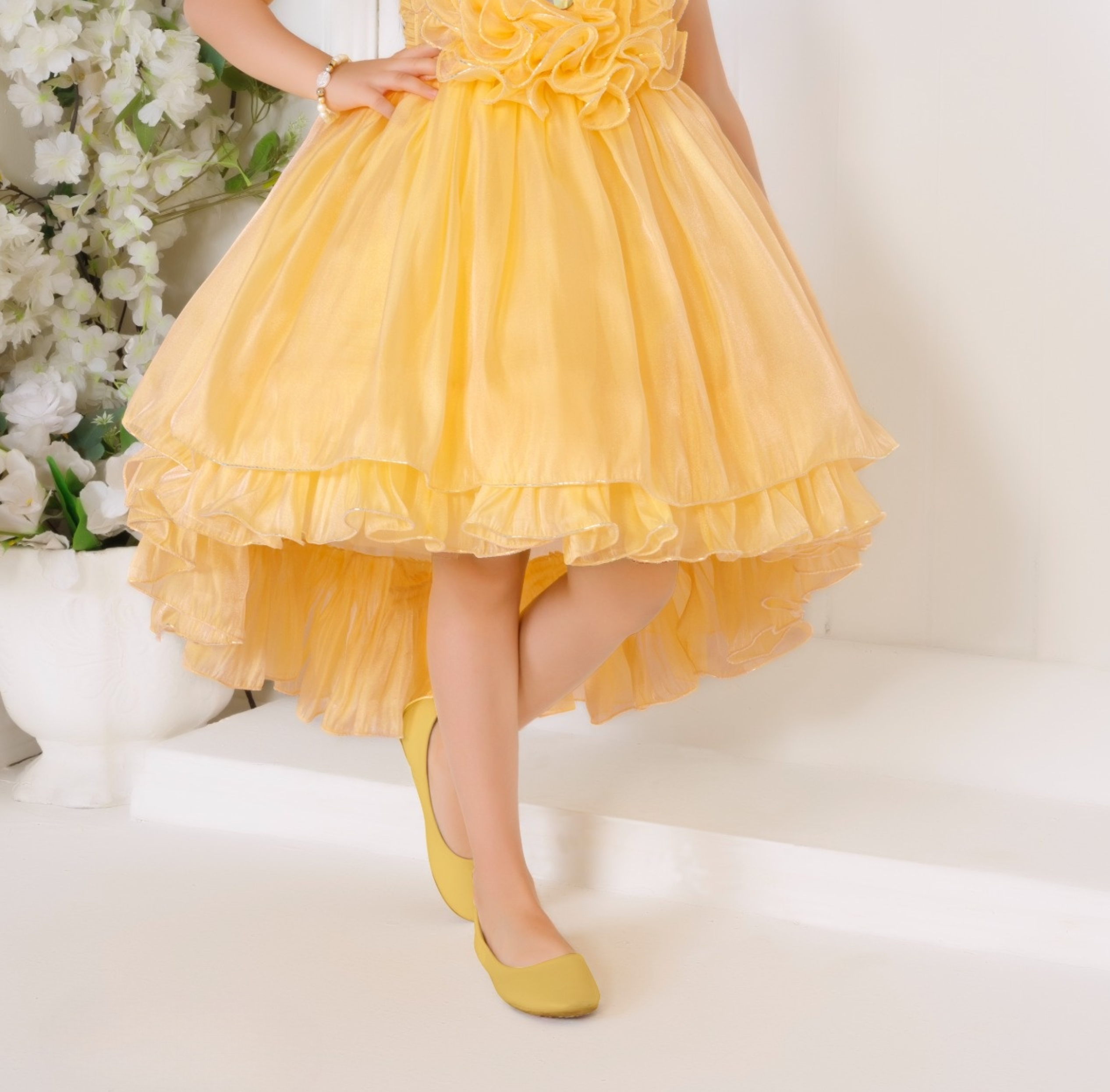 Gold High-Low Layered Princess Dress