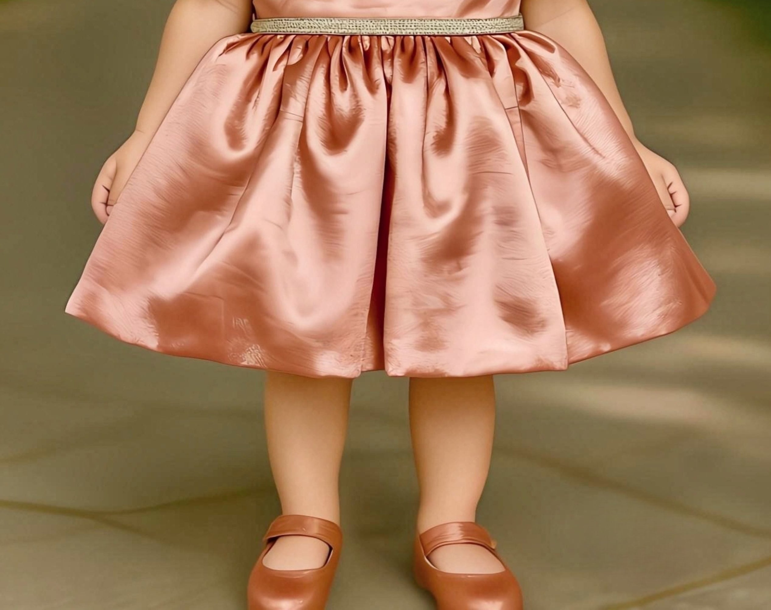 Peach Satin Bow Baby Party Dress