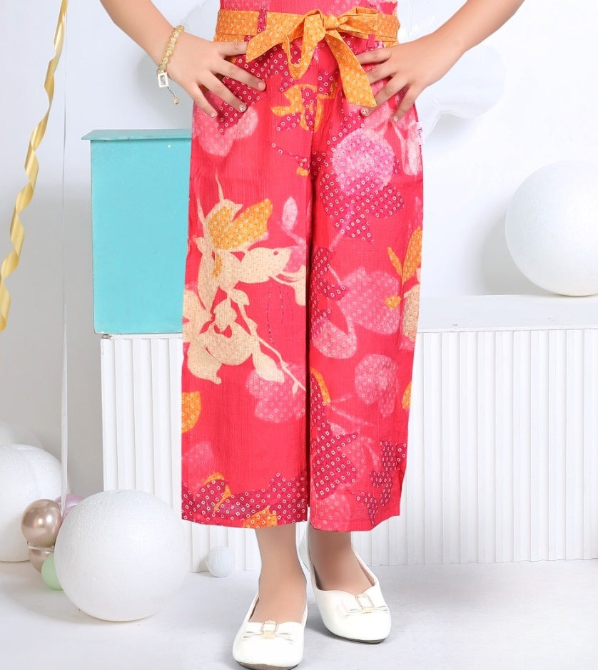 Rani Coral Blossom Printed Co-ord Set | Casual Wear Kids Outfit for Girls