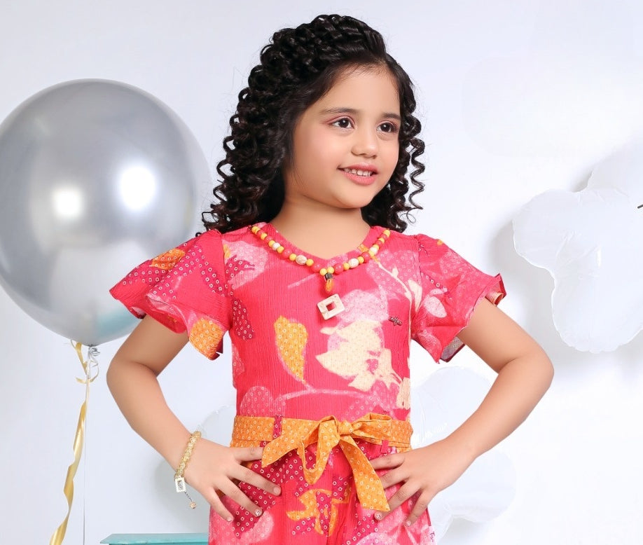Rani Coral Blossom Printed Co-ord Set | Casual Wear Kids Outfit for Girls