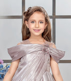 Champagne Pink Pleated Luxury Short Frock