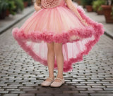 Pastel Pink Feathered Rose Designer Sort Frock