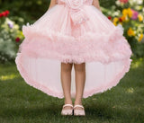 Blush Pink Couture High-Low Princess Short Frock