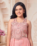 Pink Embellished Palazzo Set