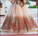 Champagne Gold Glitter Party Gown | Party Wear Kids Dress for Girls