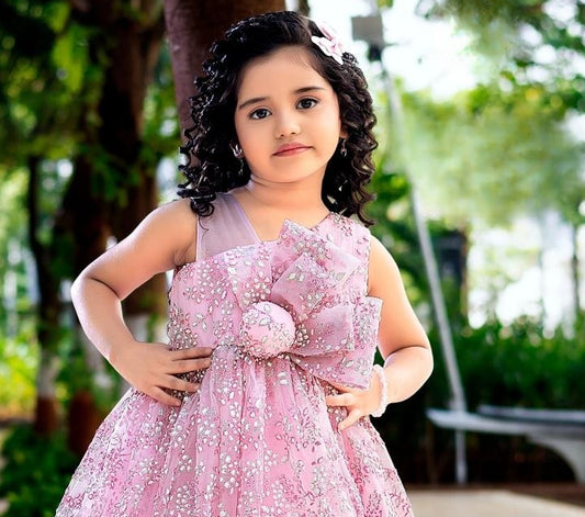 Blush Pink Glitter Party Gown